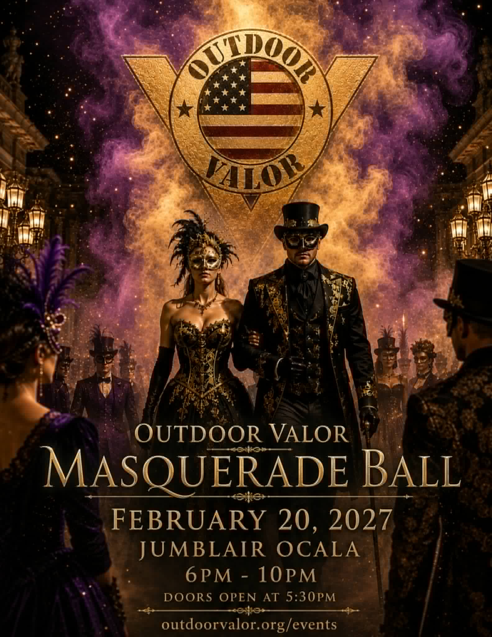 Outdoor Valor Masquerade Ball Flyer